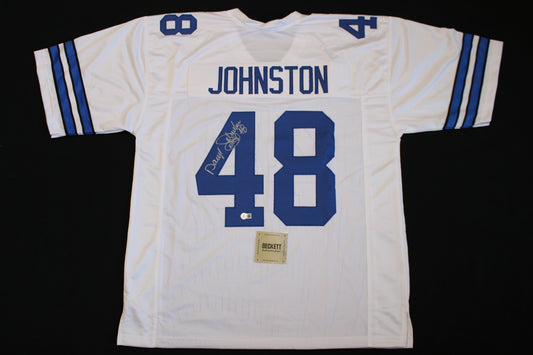 DARYL JOHNSTON DALLAS COWBOYS SIGNED HOME FOOTBALL JERSEY 3XL BAS COA