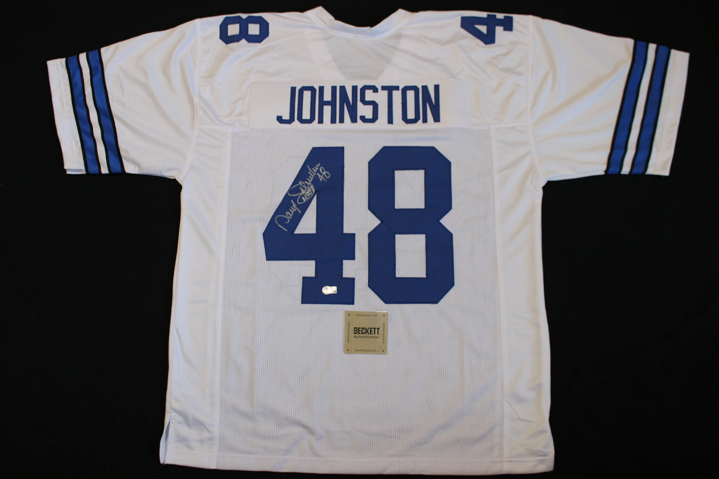 DARYL JOHNSTON DALLAS COWBOYS SIGNED HOME FOOTBALL JERSEY 3XL BAS COA