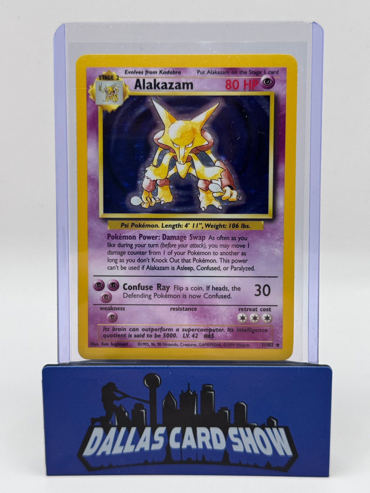 1999 Pokemon - Alakazam (Holo) 1/102 Base Set Unlimited LP