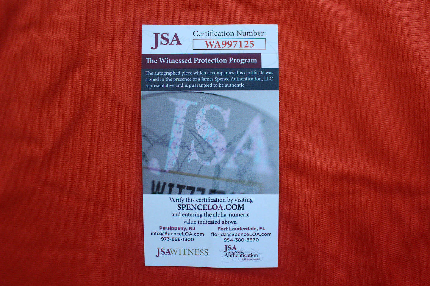 PETE INCAVIGLIA OSU ORANGE #29 "GO POKES" with STATS JSA
