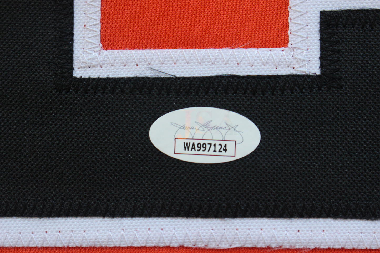 PETE INCAVIGLIA OSU ORANGE #29 "GO POKES" with STATS JSA