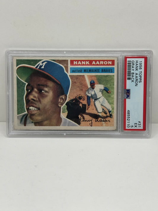 1956 Topps Hank Aaron Gray Back #31 PSA 5 EX