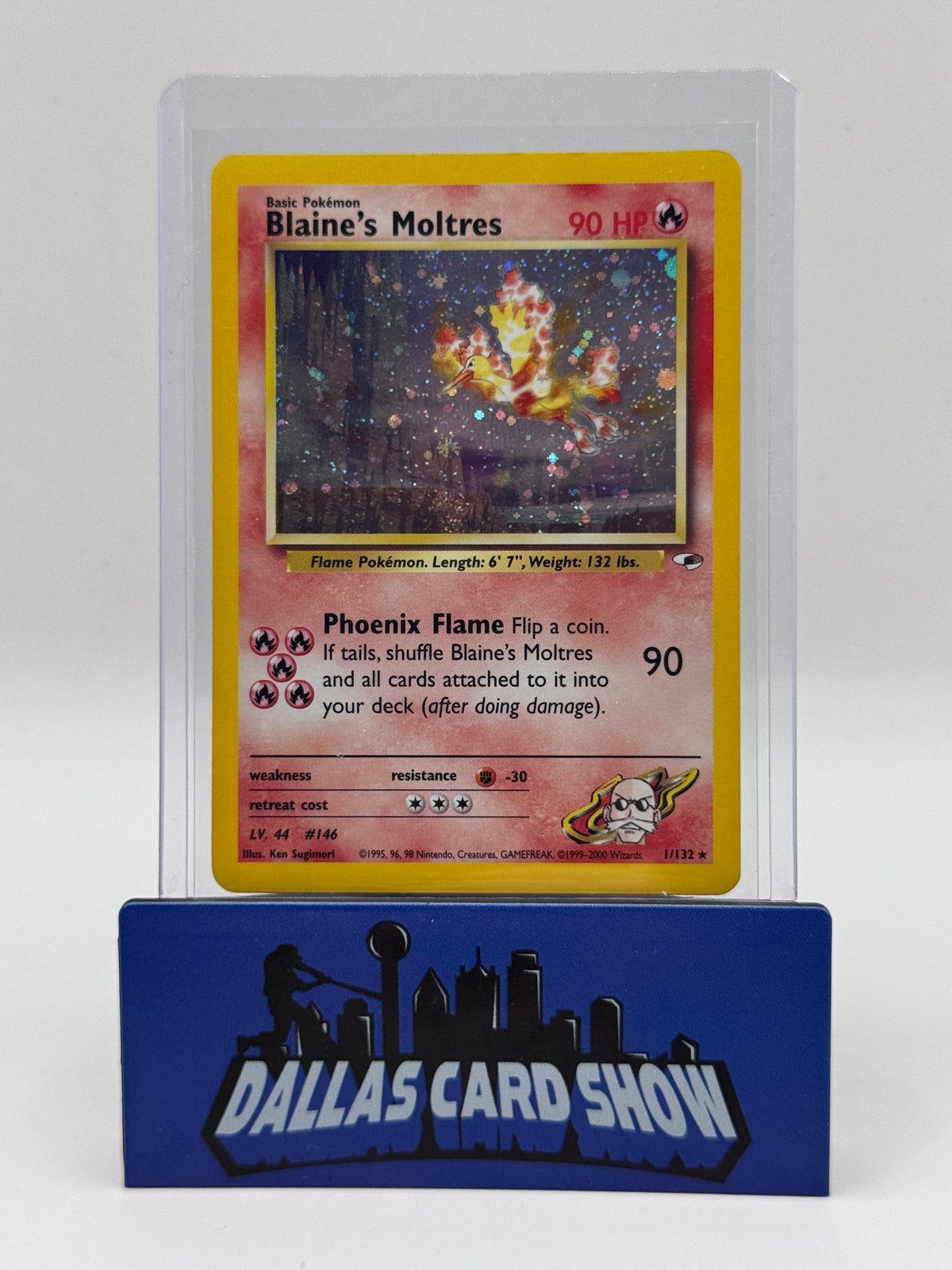 2000 Pokemon - Blaine's Moltres (Holo) - 1/132 Gym Heroes Unlimited LP