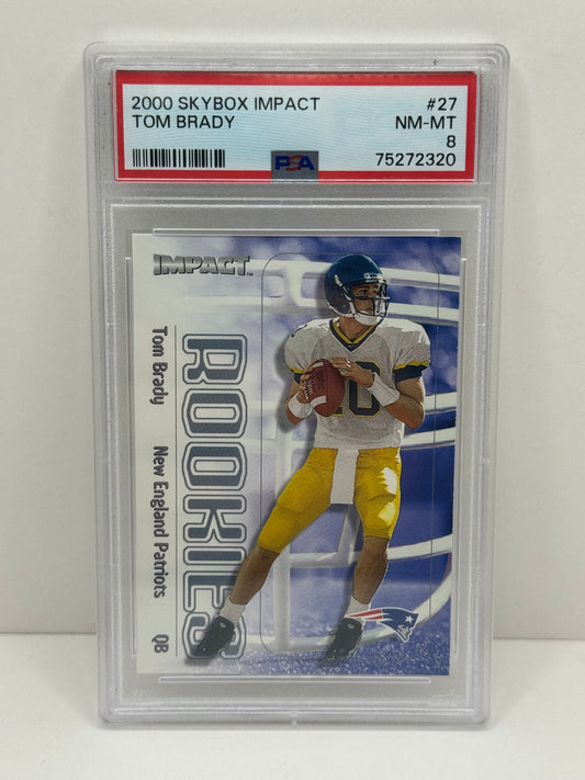 2000 Skybox Impact Tom Brady #27 Rookie PSA 8