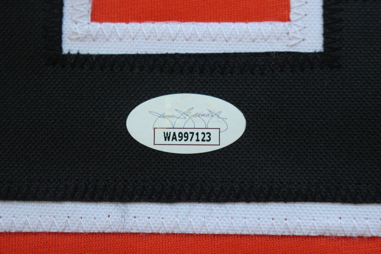 PETE INCAVIGLIA OSU ORANGE #29 "GO POKES" with STATS JSA