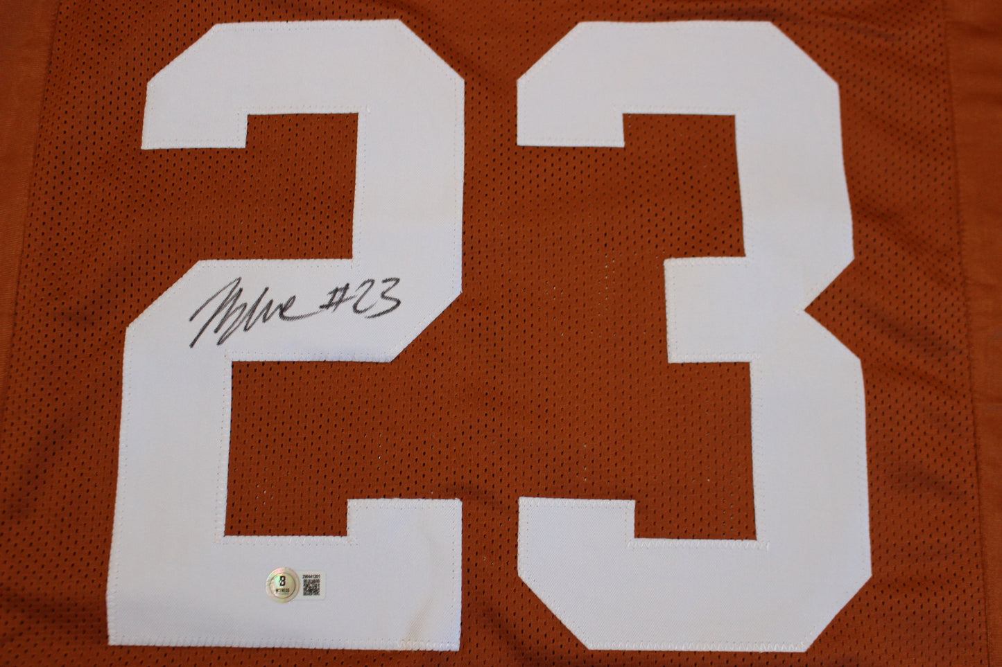 JAYDON BLUE TEXAS LONGHORNS SIGNED BURNT ORANGE FOOTBALL JERSEY Cowboys BAS COA