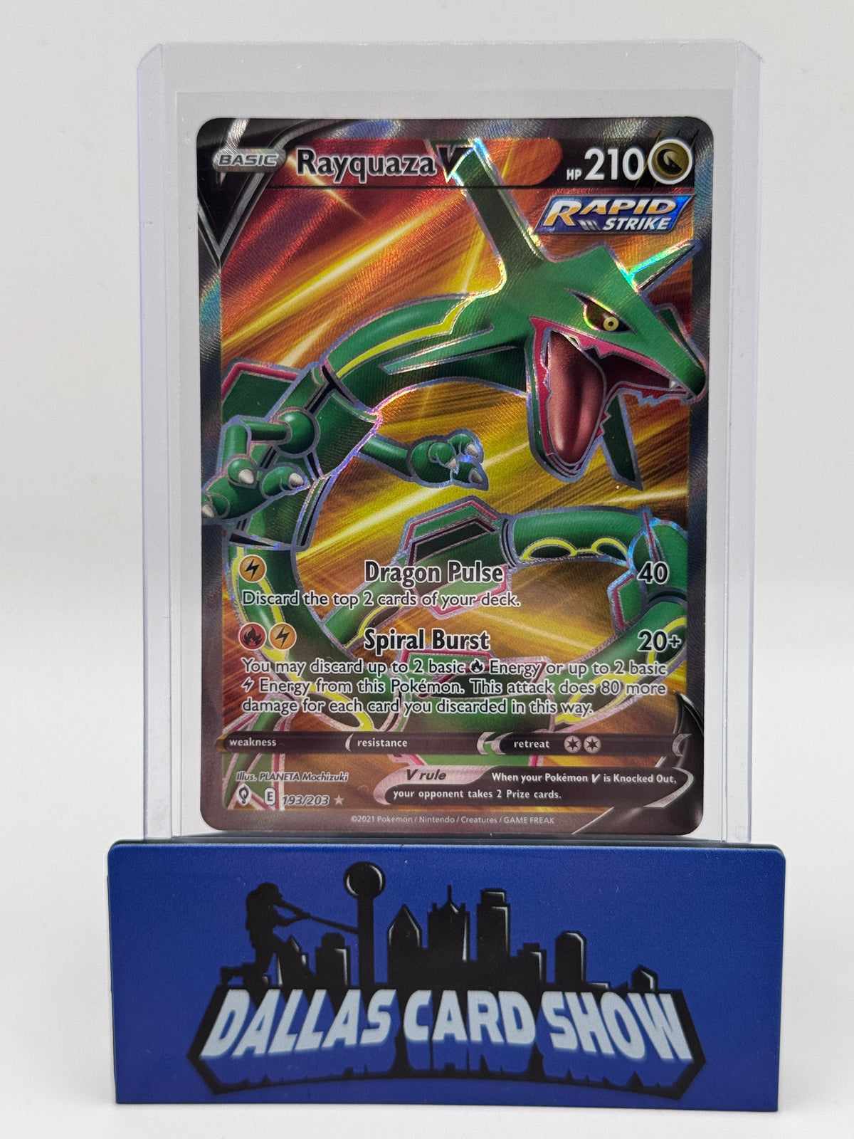 2021 Pokemon - Rayquaza V (Full Art) - 193/203 Evolving Skies NM