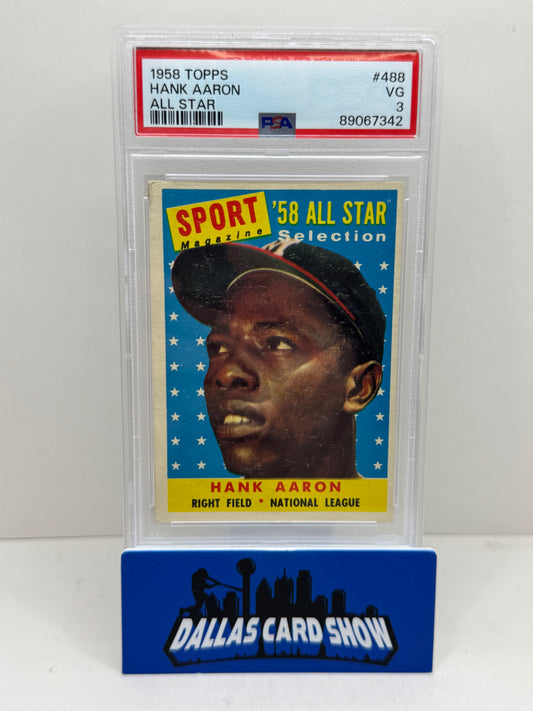 1958 Topps #488 Hank Aaron All Star PSA 3