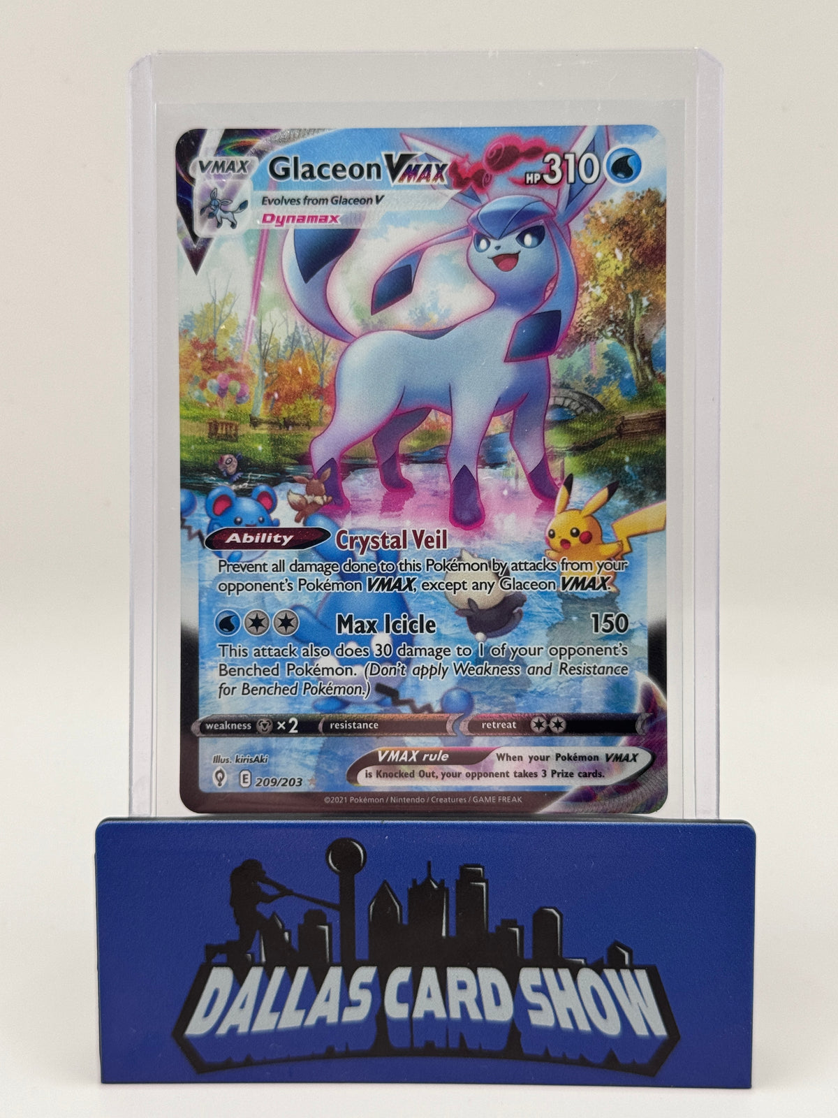 2021 Pokemon - Glaceon VMAX (Alt Art) - 209/203 Evolving Skies NM