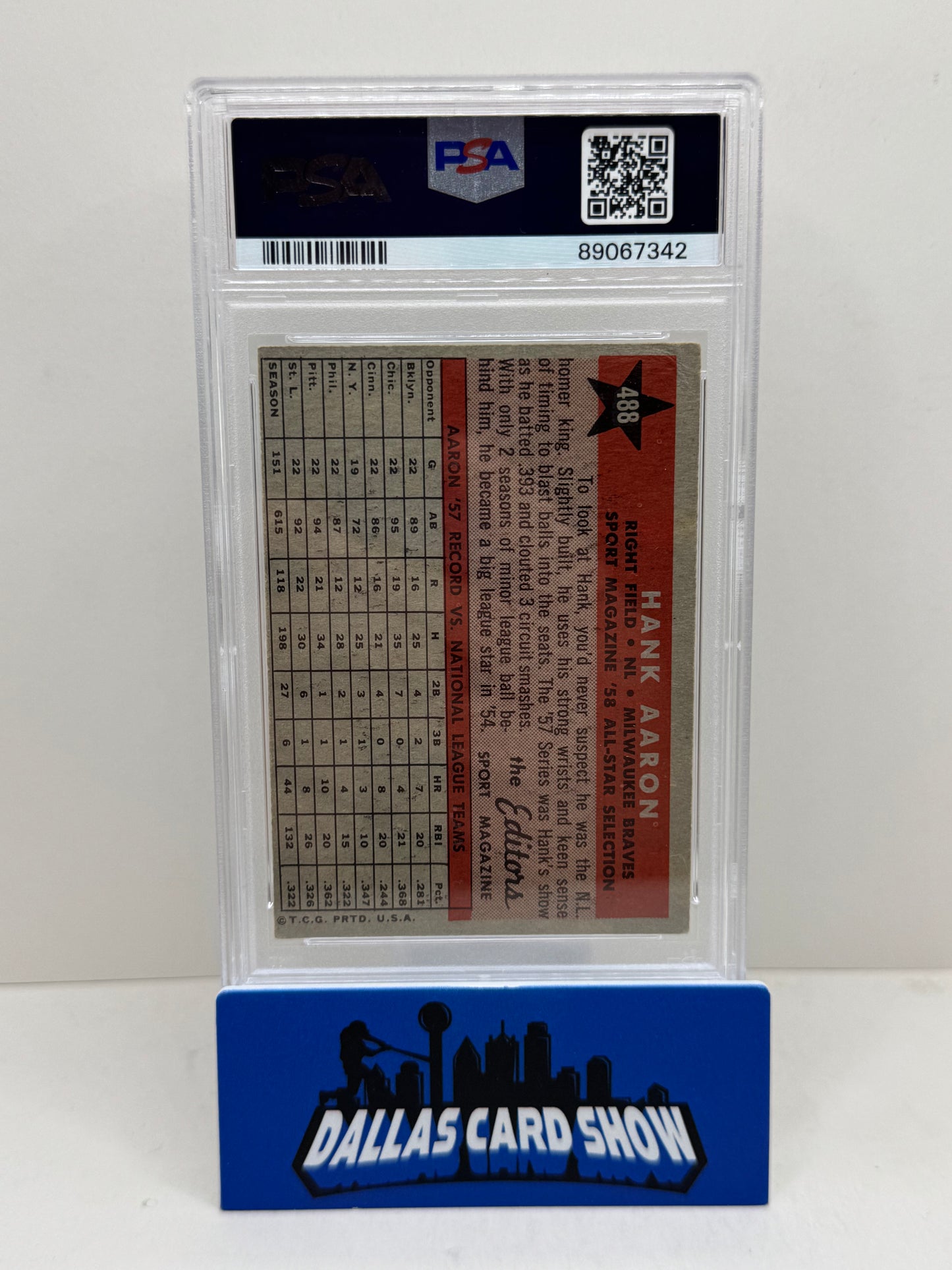 1958 Topps #488 Hank Aaron All Star PSA 3