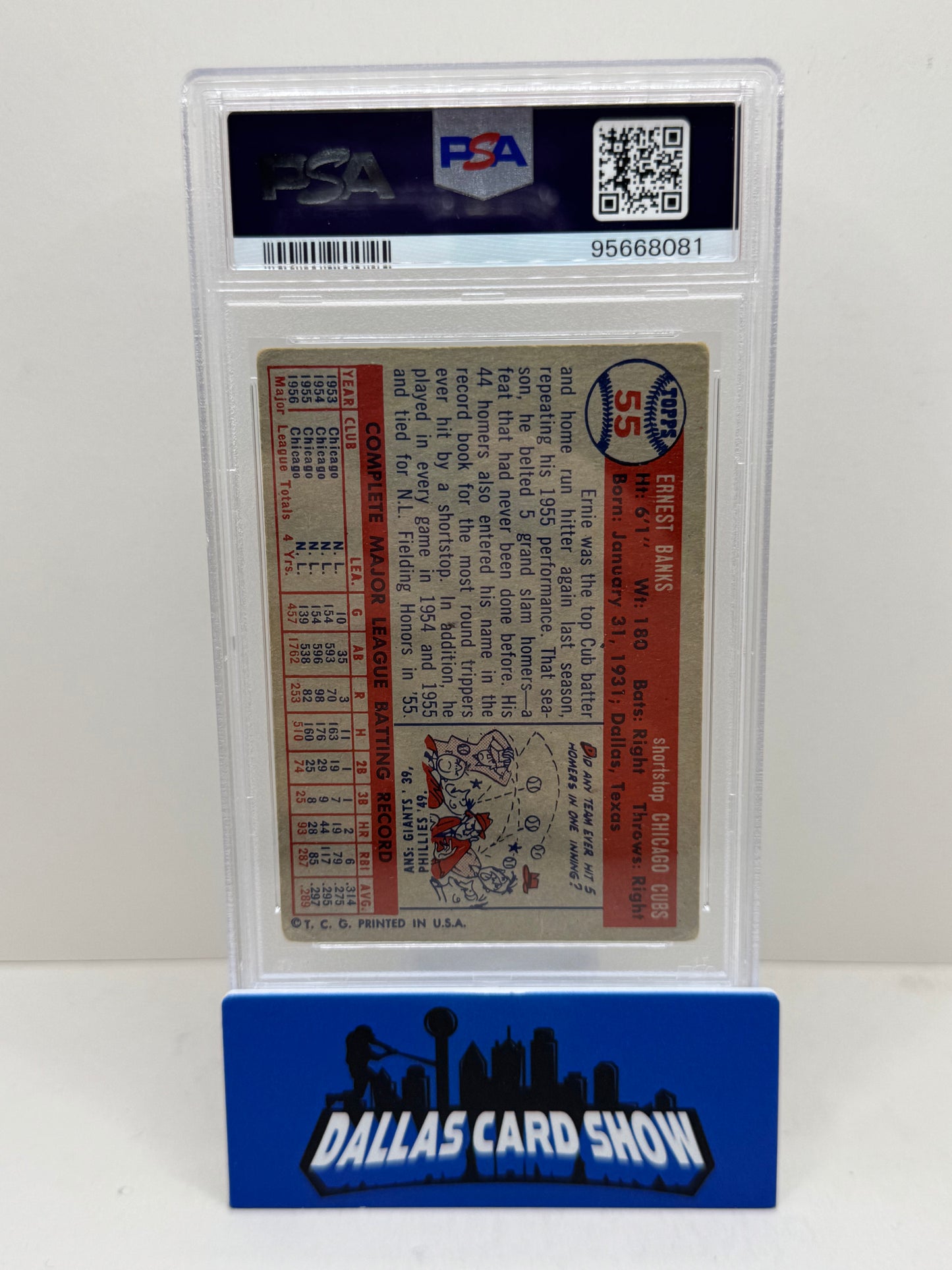 1957 Topps #55 Ernie Banks PSA 3