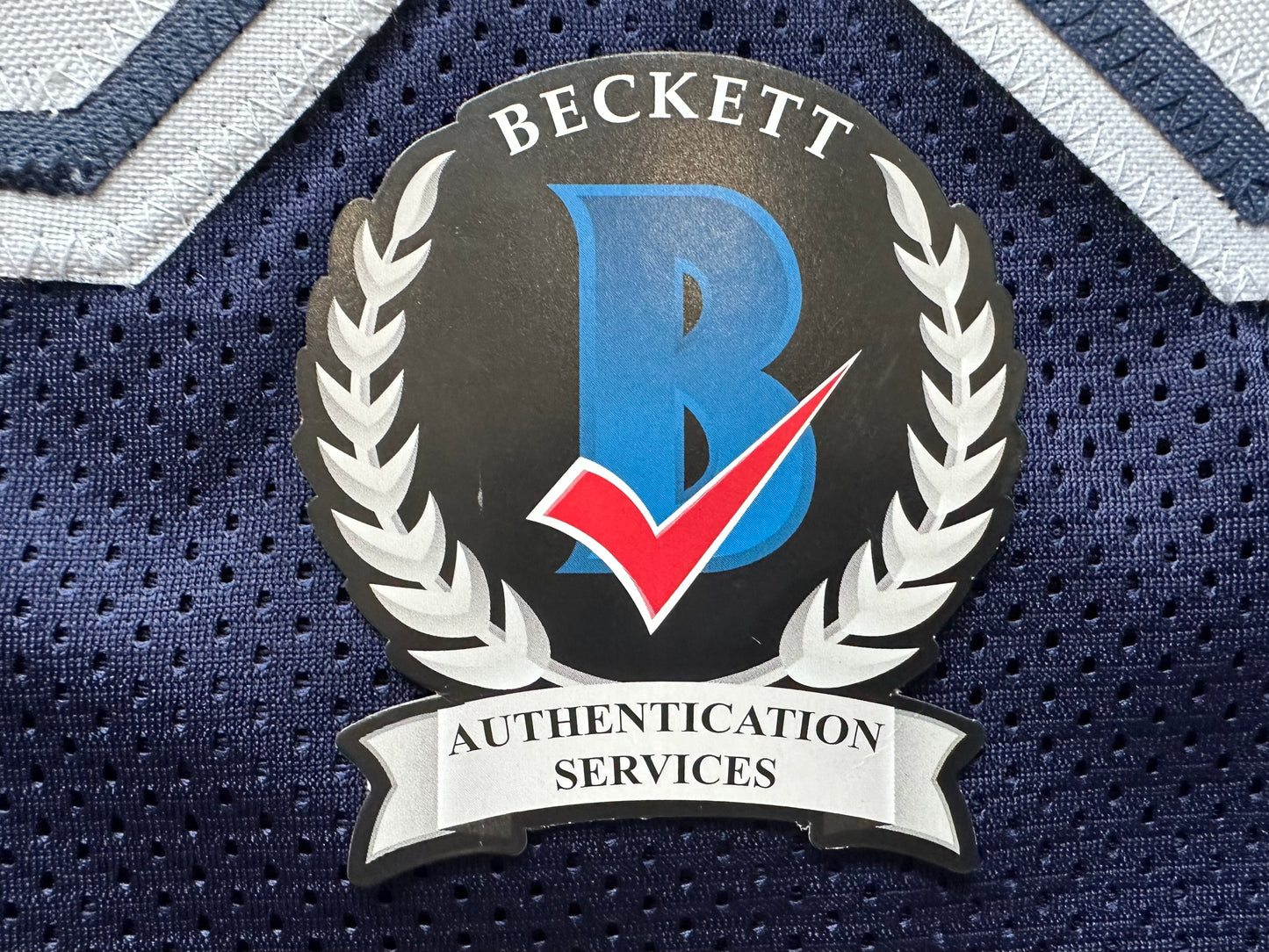 EUGENE LOCKHART DALLAS COWBOYS SIGNED BLUE JERSEY w/MULTI INSCs 3XL BAS