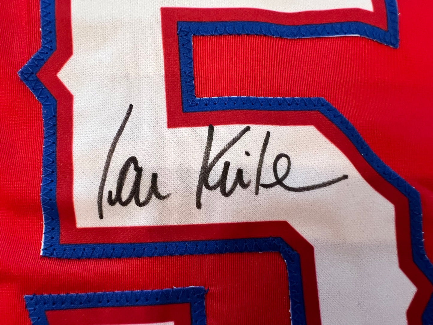 IAN KINSLER TEXAS RANGERS SIGNED RED JERSEY BAS COA