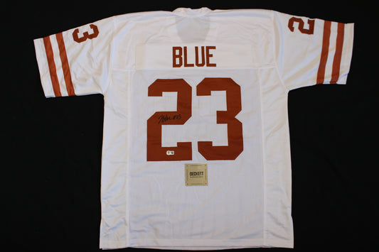 JAYDON BLUE TEXAS LONGHORNS SIGNED HOME FOOTBALL JERSEY Cowboys BAS