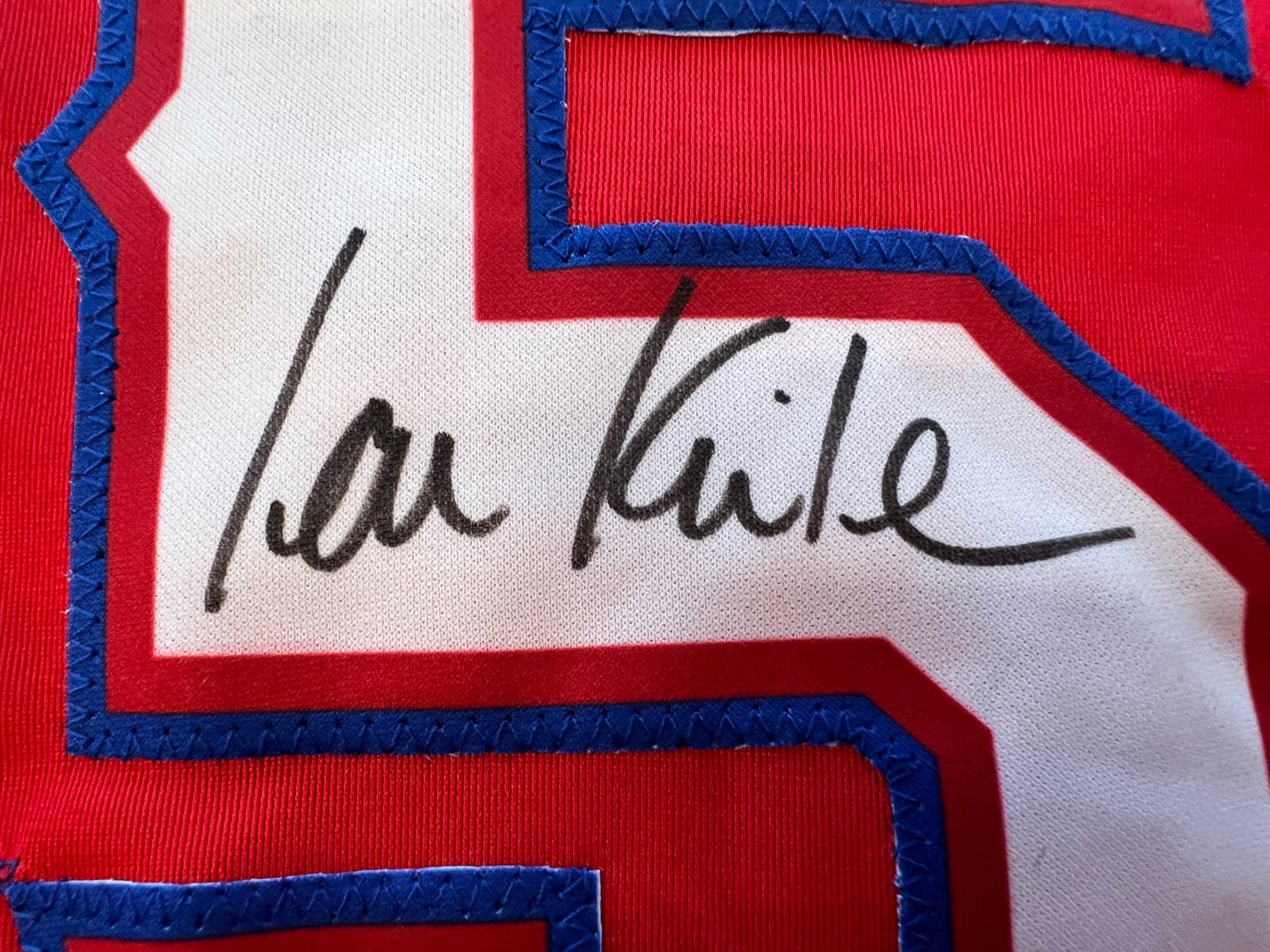 IAN KINSLER TEXAS RANGERS SIGNED RED JERSEY BAS COA