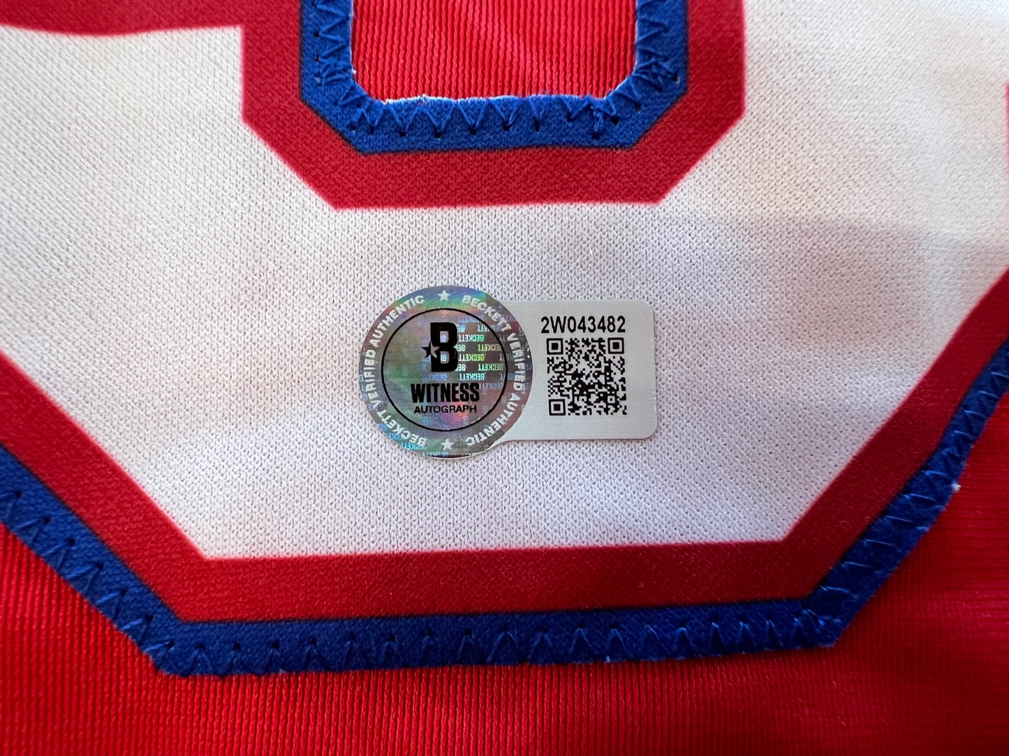 IAN KINSLER TEXAS RANGERS SIGNED RED JERSEY BAS COA