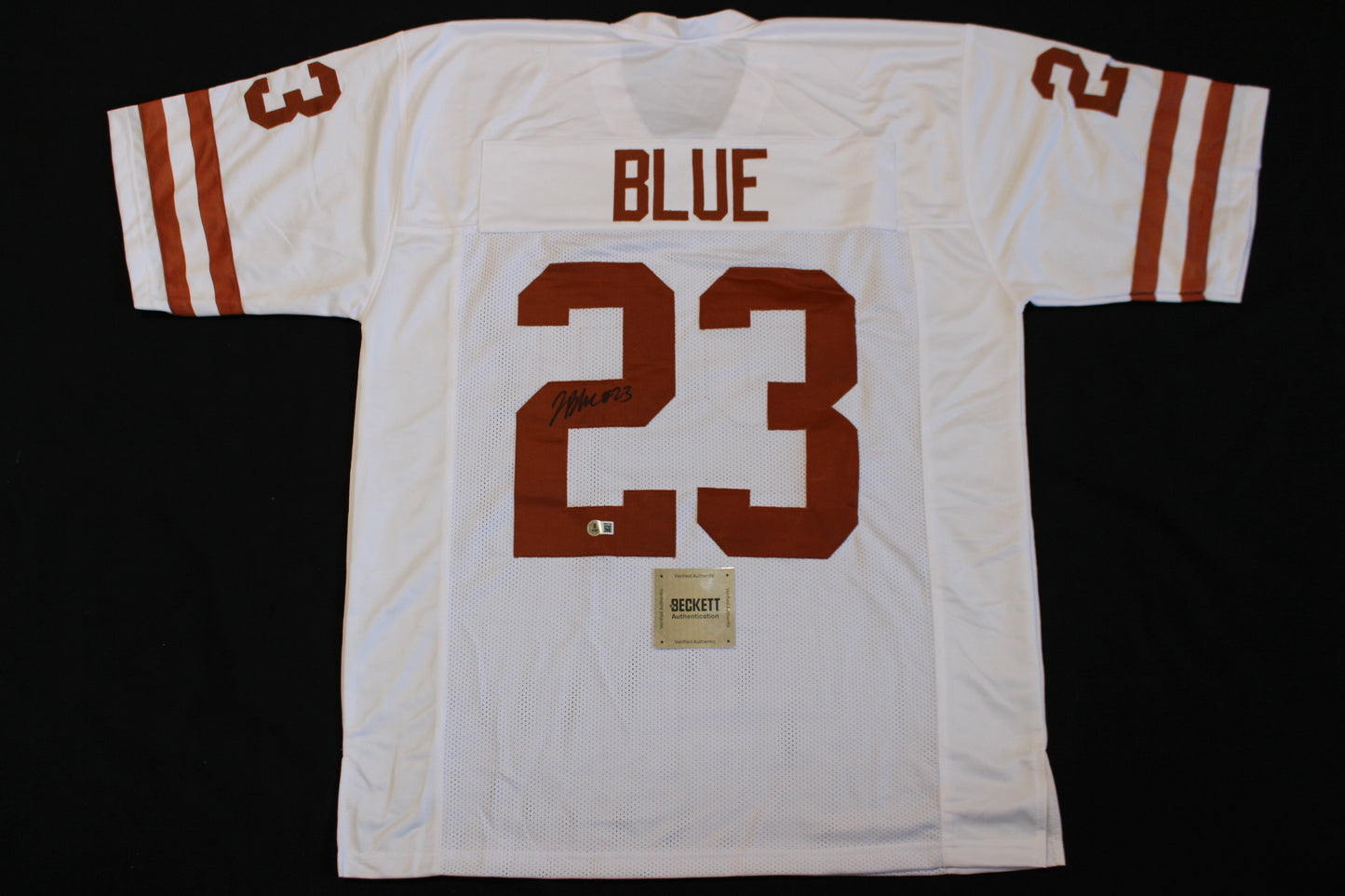JAYDON BLUE TEXAS LONGHORNS SIGNED HOME FOOTBALL JERSEY Cowboys BAS