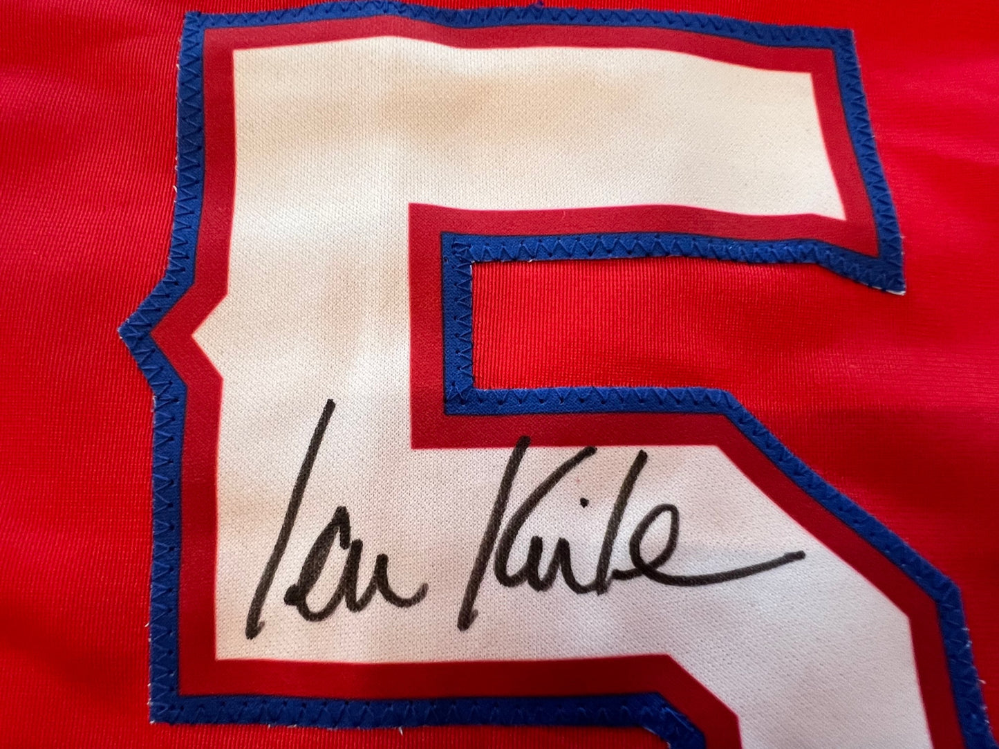 IAN KINSLER TEXAS RANGERS SIGNED RED JERSEY BAS COA