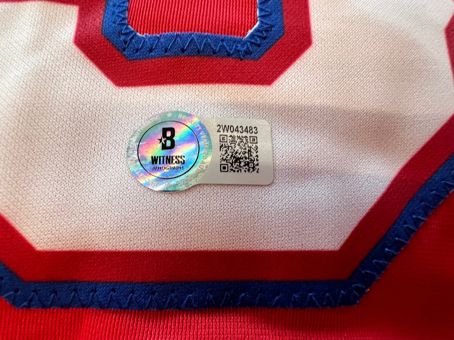 IAN KINSLER TEXAS RANGERS SIGNED RED JERSEY BAS COA