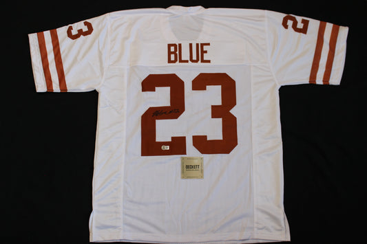 JAYDON BLUE TEXAS LONGHORNS SIGNED HOME FOOTBALL JERSEY Cowboys BAS