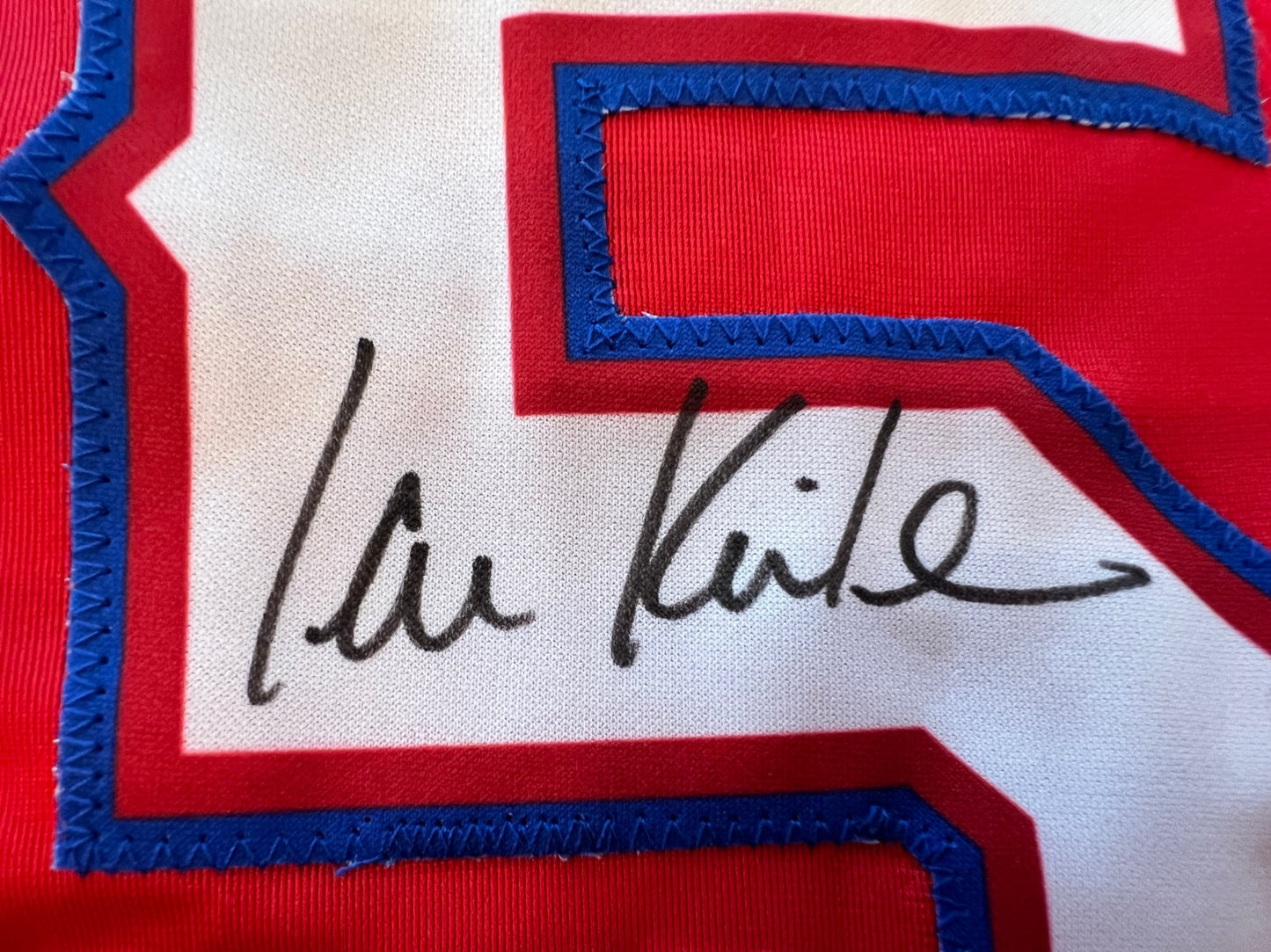 IAN KINSLER TEXAS RANGERS SIGNED RED JERSEY BAS COA