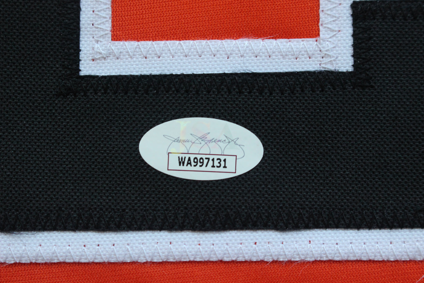 PETE INCAVIGLIA OSU ORANGE #29 "OU SUCKS!" with STATS JSA