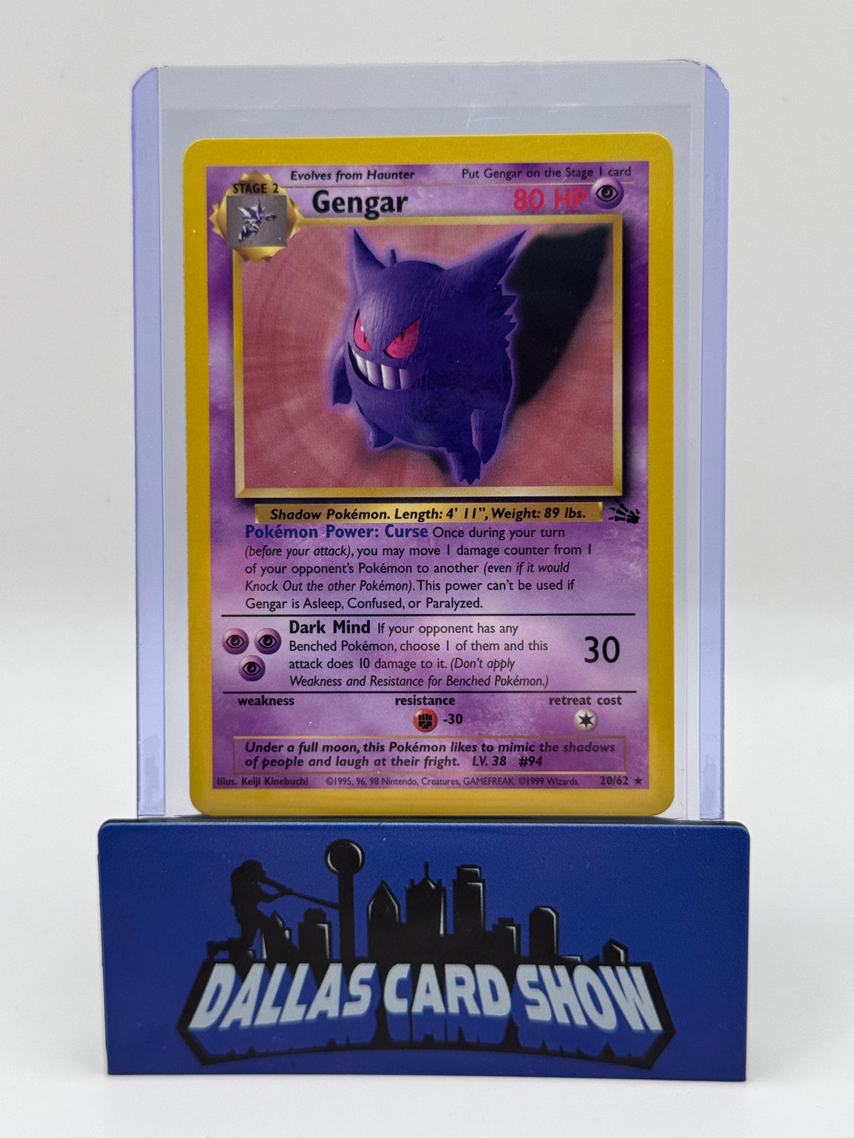 1999 Pokemon - Gengar (Rare) - 20/62 Fossil Unlimited NM