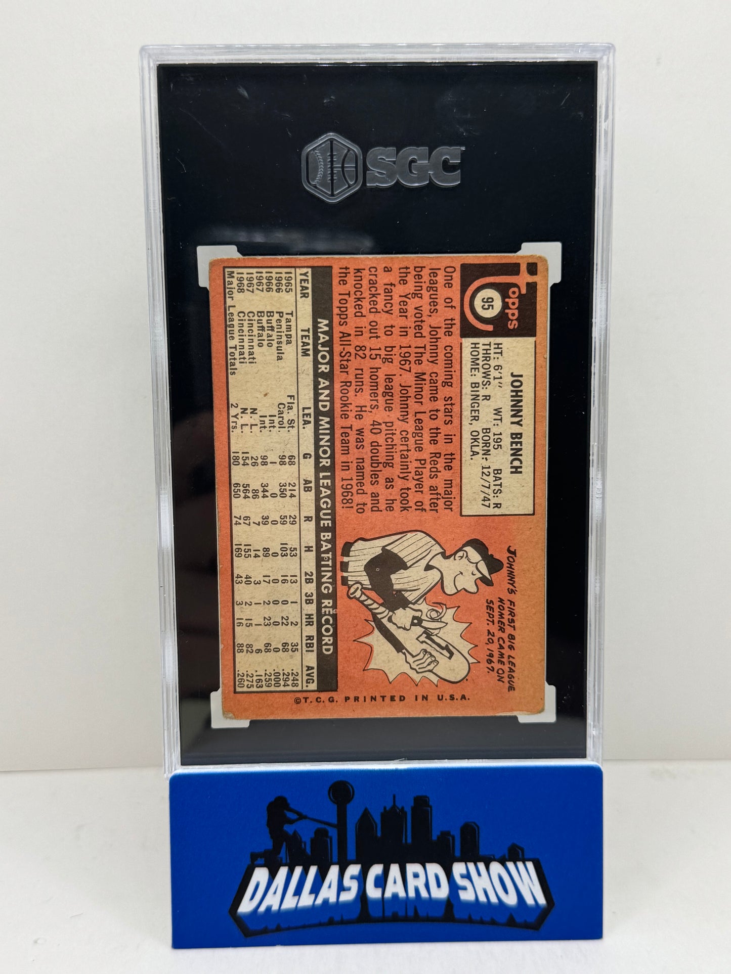 1969 Topps #95 Jonny Bench SGC 3
