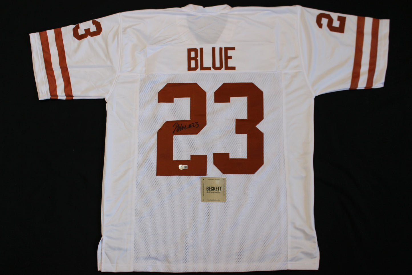 JAYDON BLUE TEXAS LONGHORNS SIGNED HOME FOOTBALL JERSEY Cowboys BAS