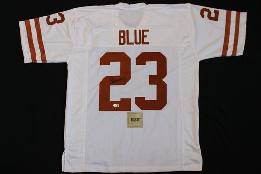 JAYDON BLUE TEXAS LONGHORNS SIGNED HOME FOOTBALL JERSEY Cowboys BAS