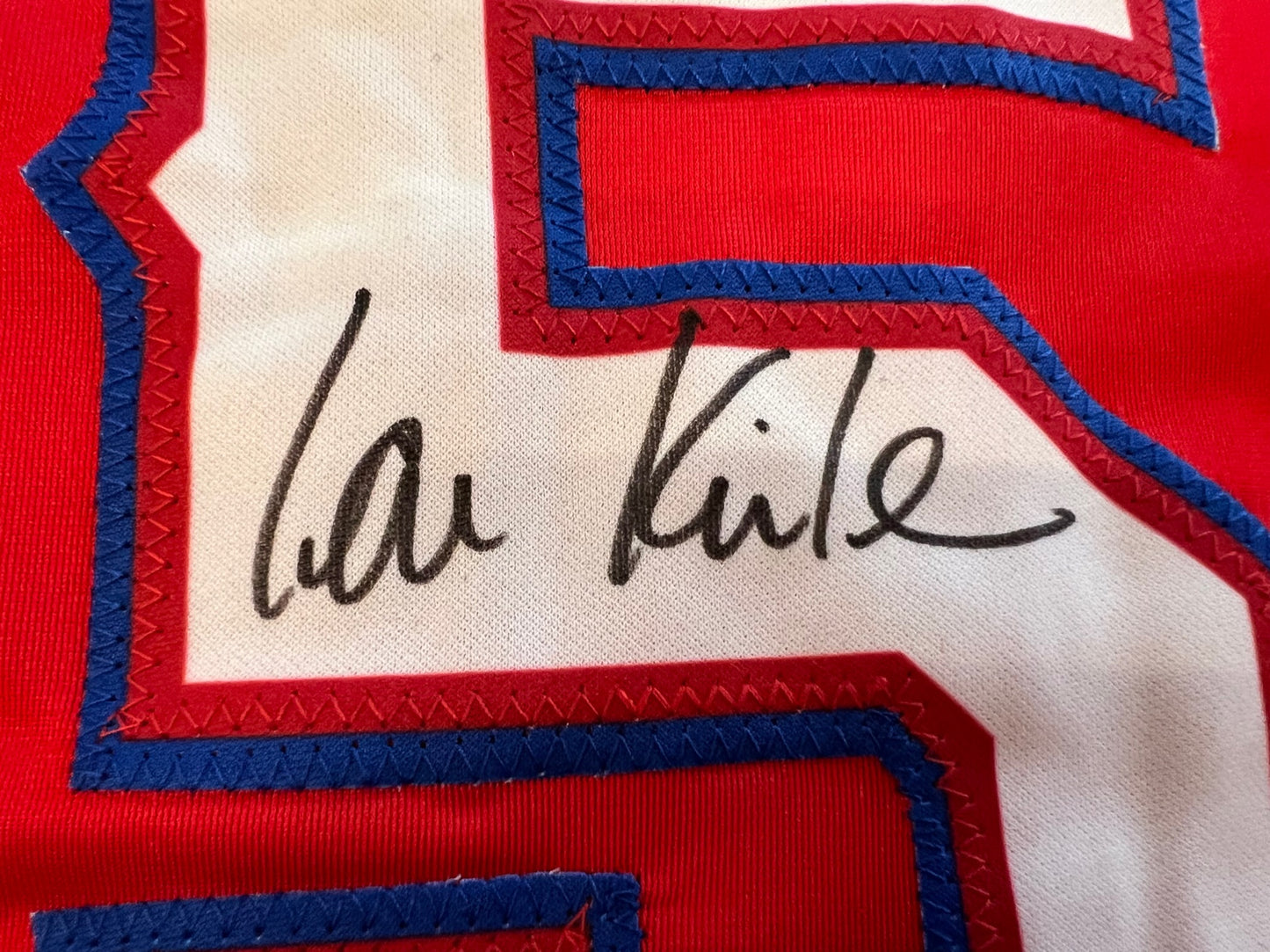 IAN KINSLER TEXAS RANGERS SIGNED RED JERSEY BAS COA