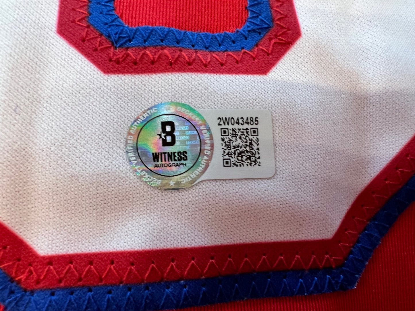 IAN KINSLER TEXAS RANGERS SIGNED RED JERSEY BAS COA