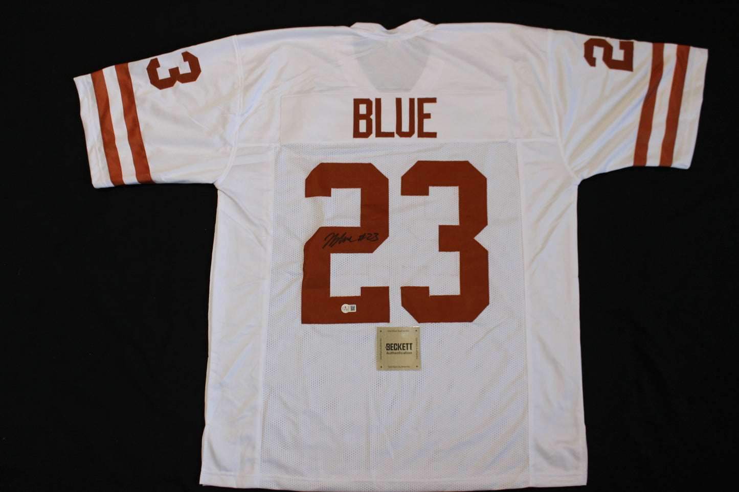 JAYDON BLUE TEXAS LONGHORNS SIGNED HOME FOOTBALL JERSEY Cowboys BAS