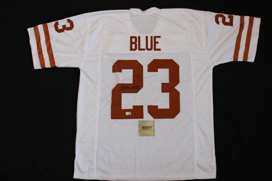 JAYDON BLUE TEXAS LONGHORNS SIGNED HOME FOOTBALL JERSEY Cowboys BAS