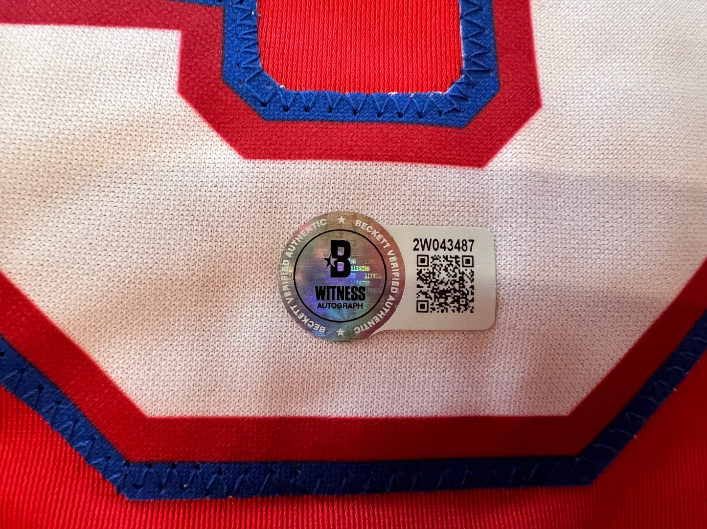 IAN KINSLER TEXAS RANGERS SIGNED RED JERSEY BAS COA