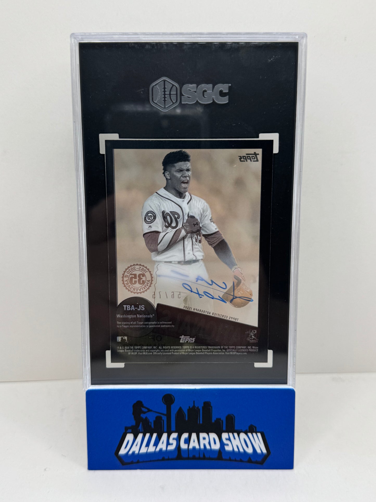 2020 Topps Clearly Authentic #TBA-JS Juan Soto 85'Topps Design Auto Black /75 SGC 9