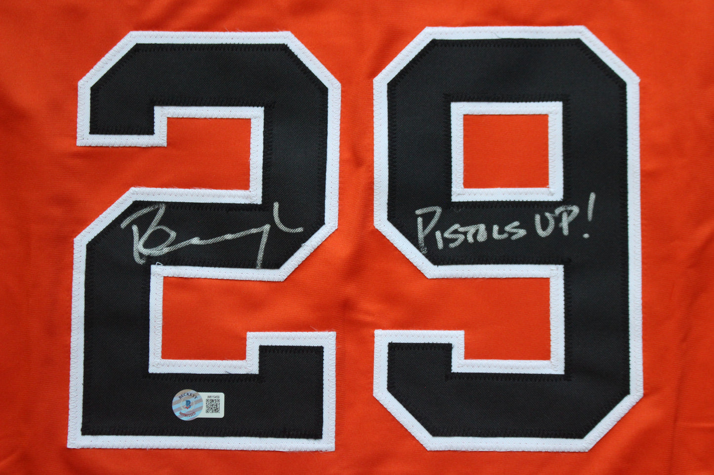 PETE INCAVIGLIA OSU ORANGE #29 "PISTOLS UP!" with STATS