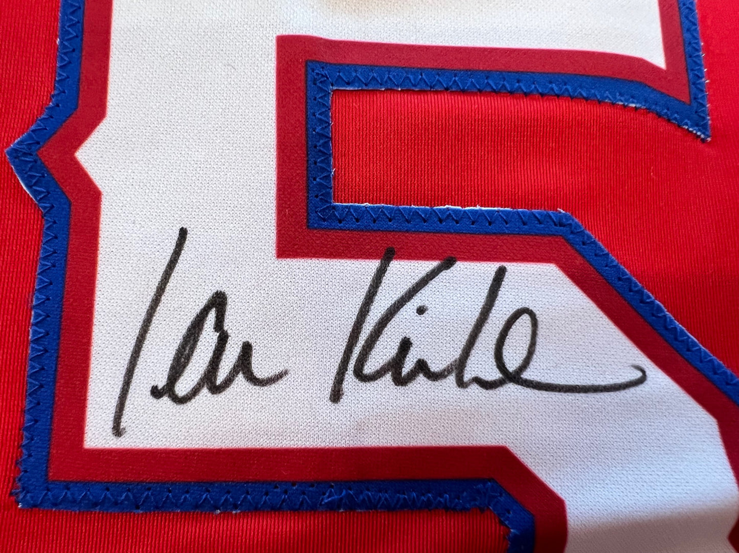 IAN KINSLER TEXAS RANGERS SIGNED RED JERSEY BAS COA