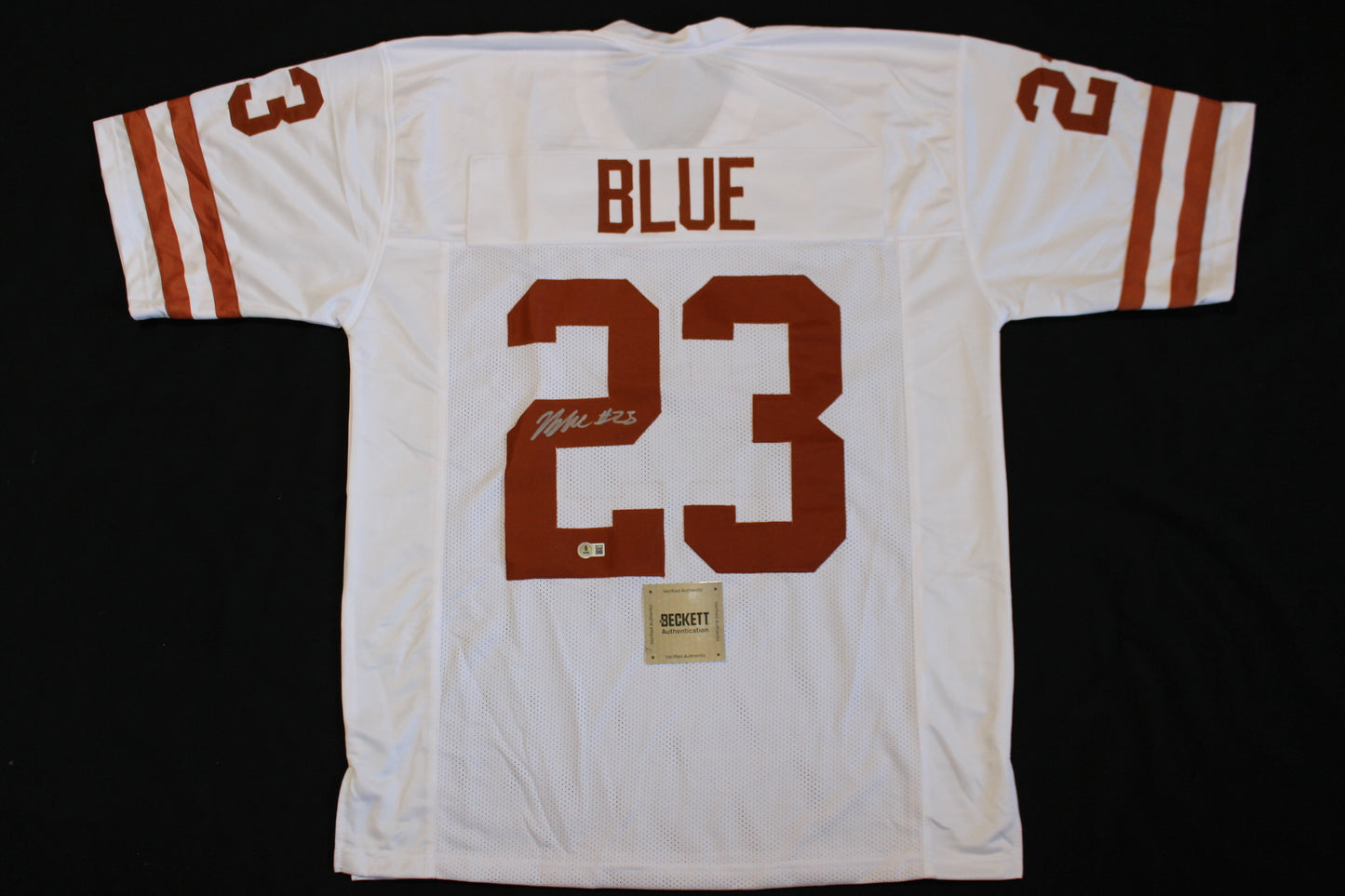 JAYDON BLUE TEXAS LONGHORNS SIGNED HOME FOOTBALL JERSEY Cowboys BAS