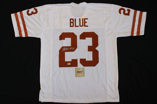 JAYDON BLUE TEXAS LONGHORNS SIGNED HOME FOOTBALL JERSEY Cowboys BAS