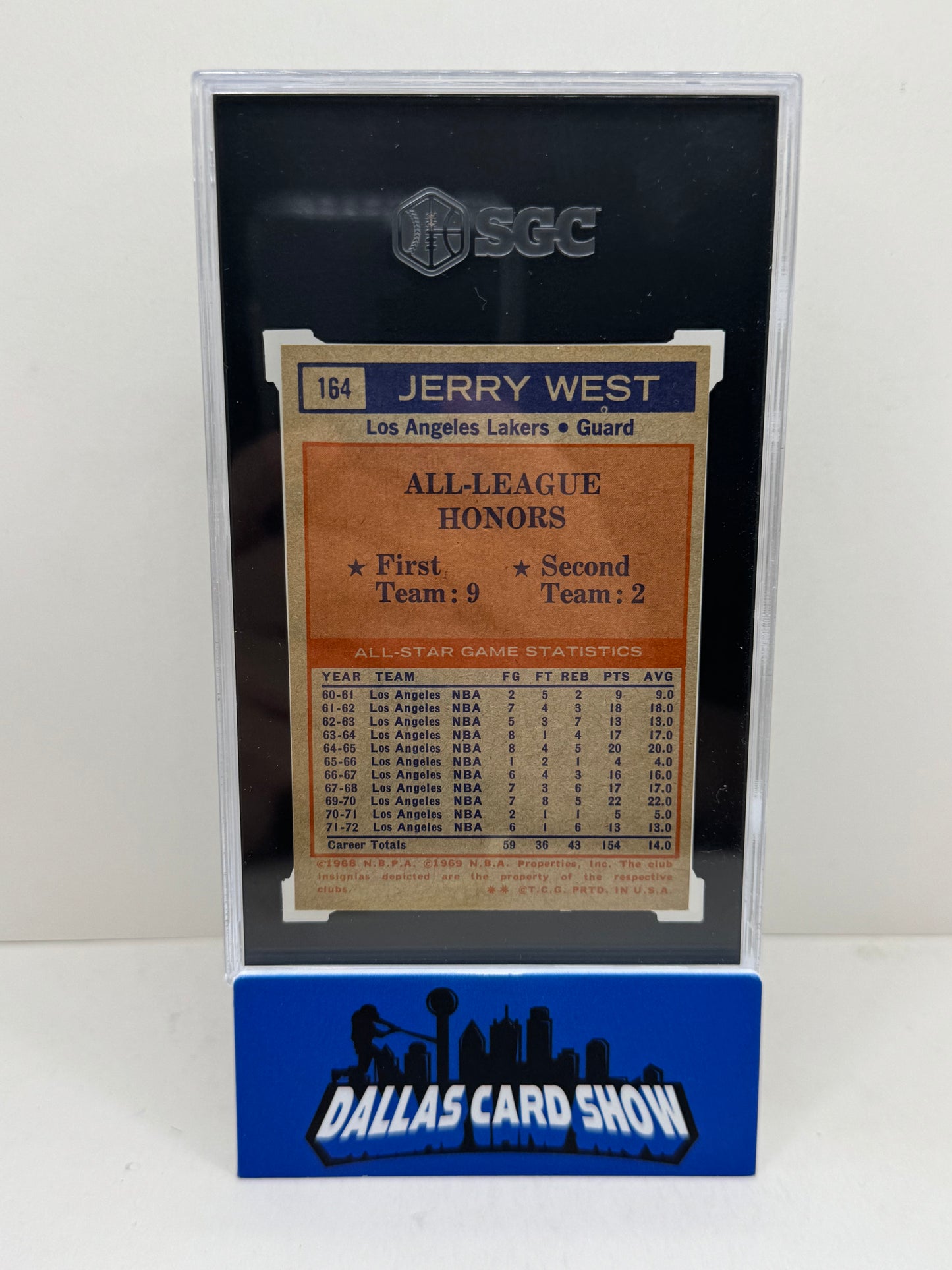 1972-73 Topps #164 Jerry West All-Star SGC 8