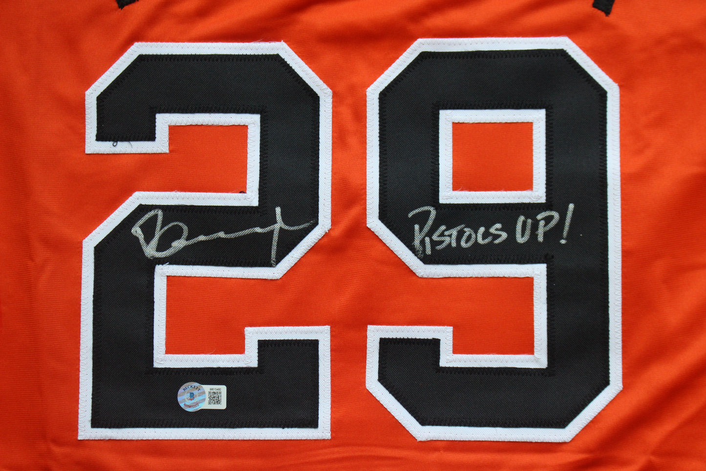 PETE INCAVIGLIA OSU ORANGE #29 "PISTOLS UP!" with STATS