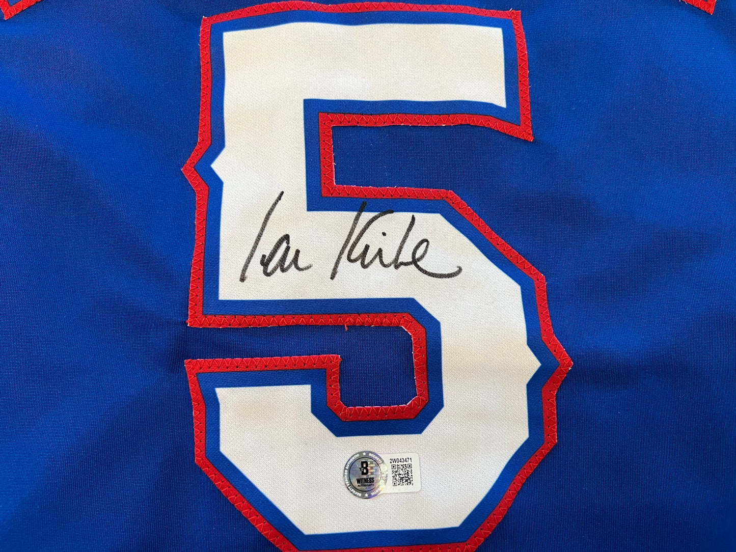 IAN KINSLER TEXAS RANGERS SIGNED BLUE JERSEY BAS COA