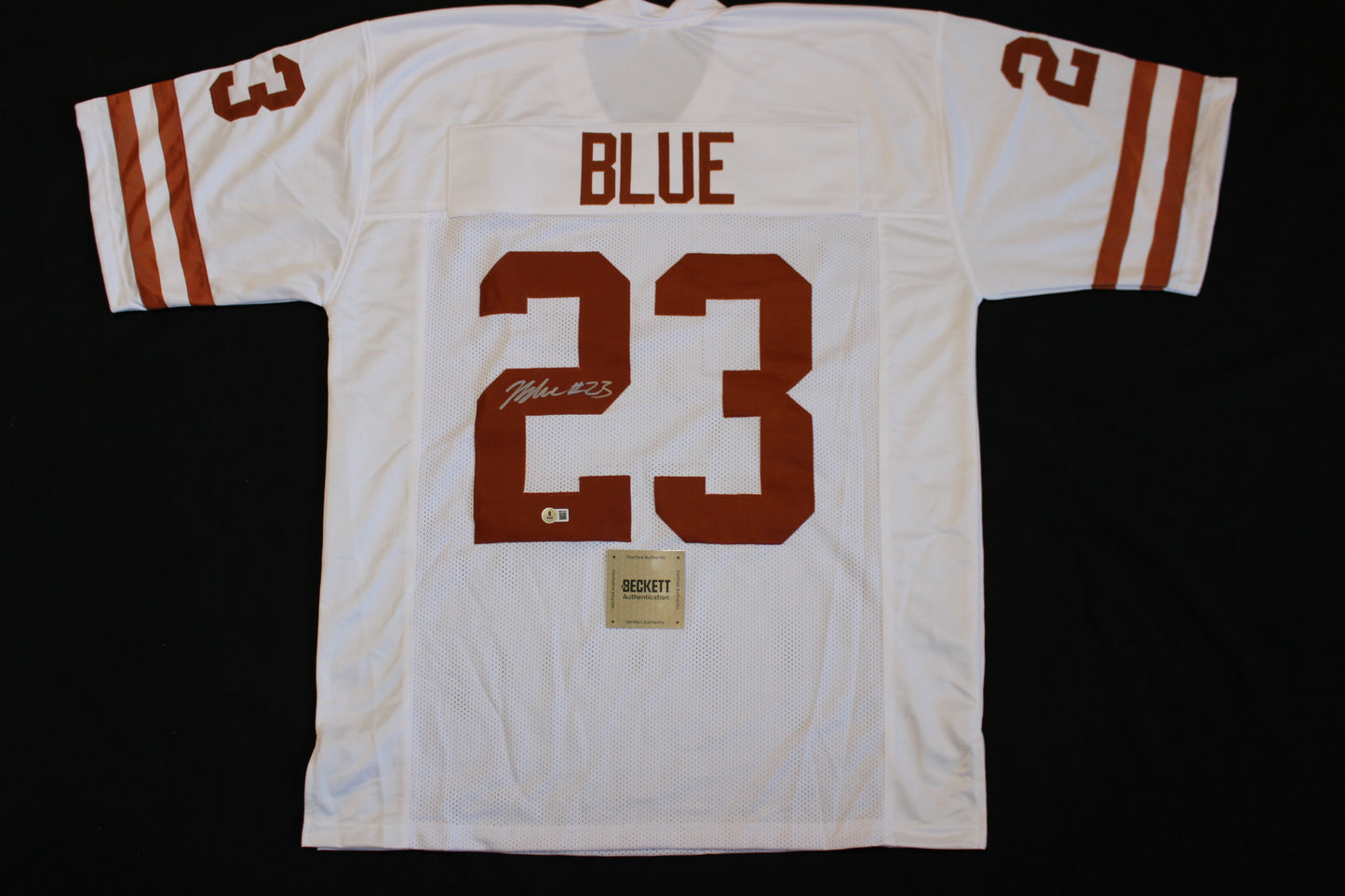 JAYDON BLUE TEXAS LONGHORNS SIGNED HOME FOOTBALL JERSEY Cowboys BAS
