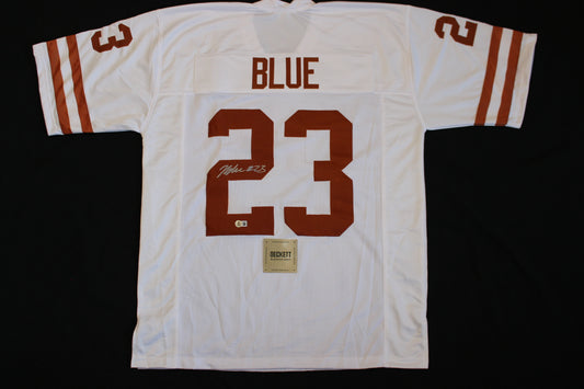 JAYDON BLUE TEXAS LONGHORNS SIGNED HOME FOOTBALL JERSEY Cowboys BAS