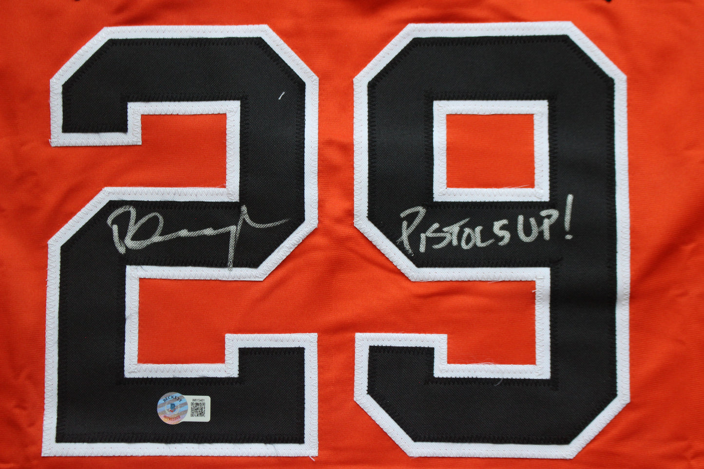 PETE INCAVIGLIA OSU ORANGE #29 "PISTOLS UP!" with STATS