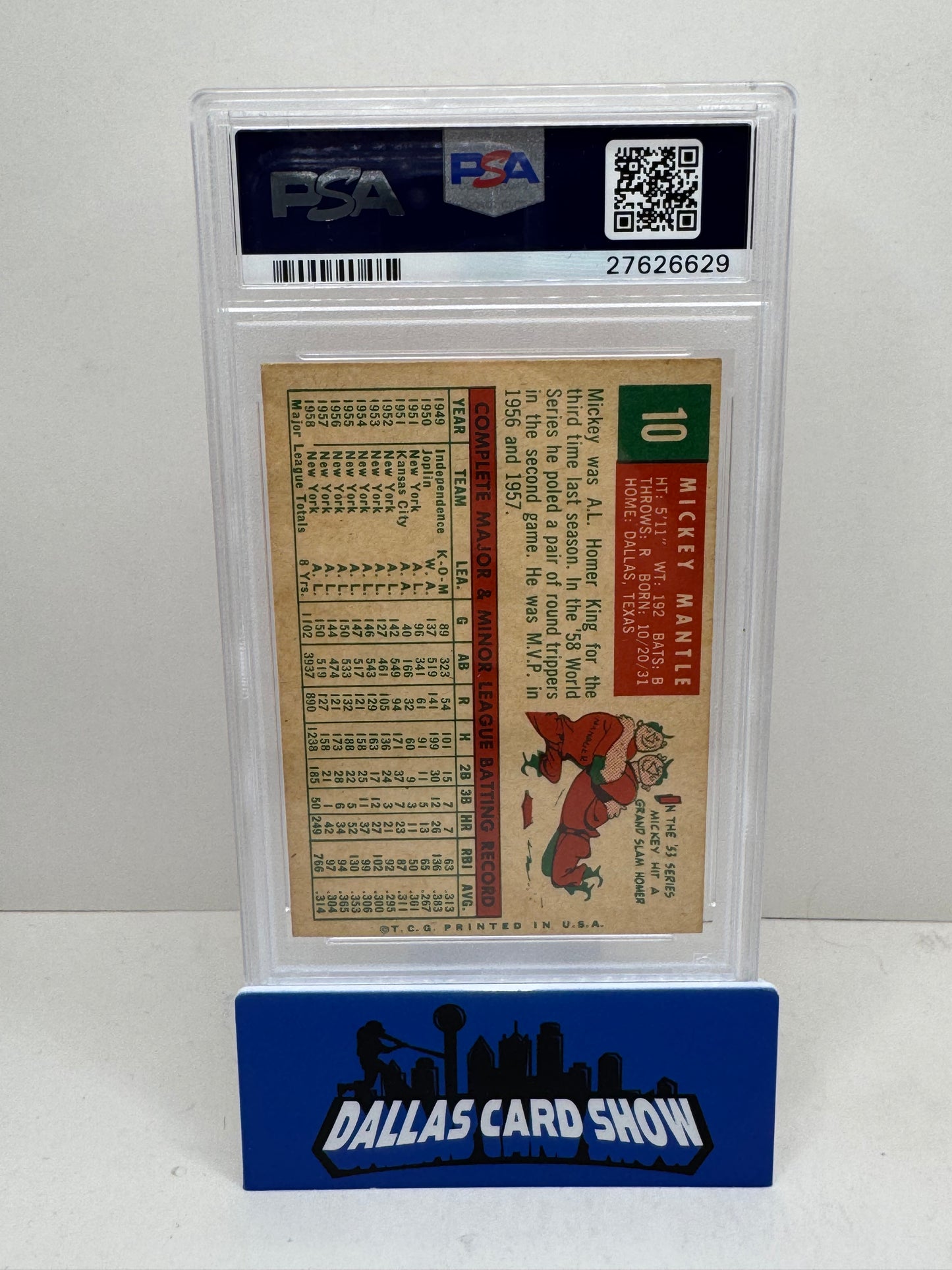 1959 Topps #10 Mickey Mantle PSA 4.5