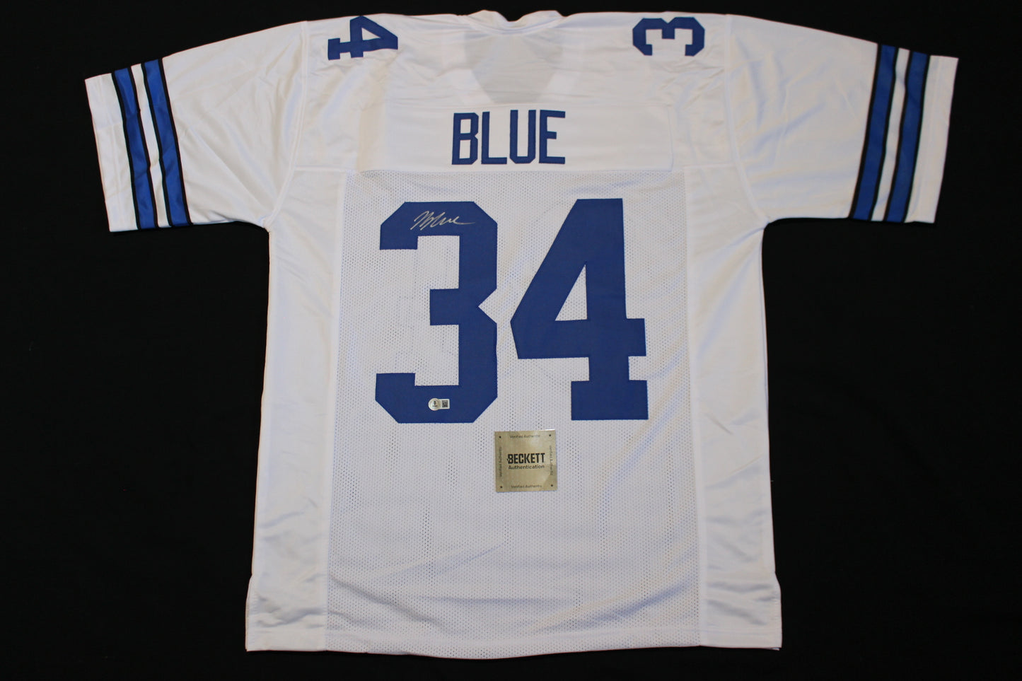 JAYDON BLUE DALLAS COWBOYS SIGNED HOME FOOTBALL JERSEY Texas Longhorns  BAS