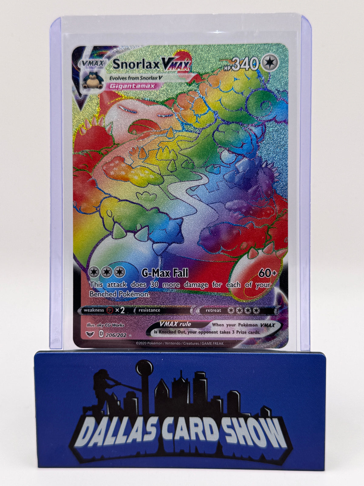 2020 Pokemon - Snorlax VMAX (Secret) - 206/202 Sword & Shield Base Set NM