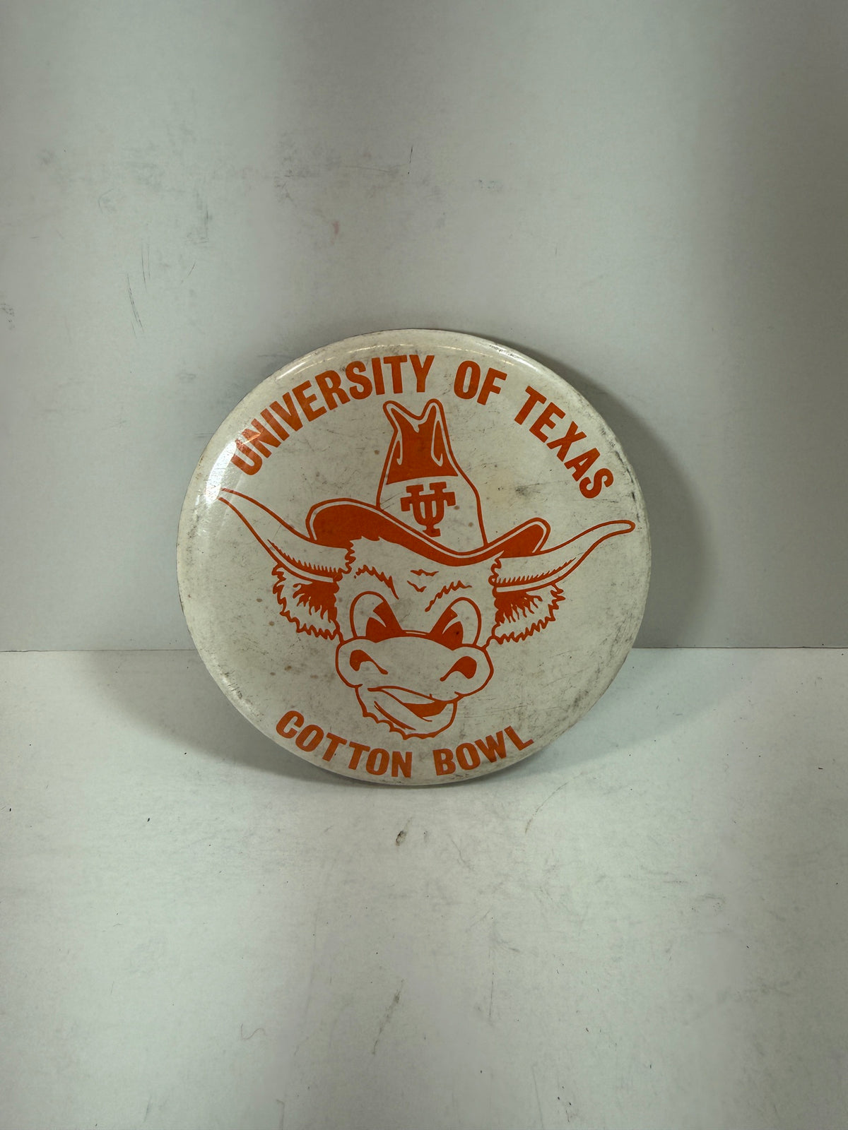 UNIVERSITY OF TEXAS LONGHORNS Vintage Button Pin NCAA COTTON BOWL CLASSIC